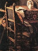 VERMEER VAN DELFT, Jan A Lady Drinking and a Gentleman (detail) ar Sweden oil painting reproduction